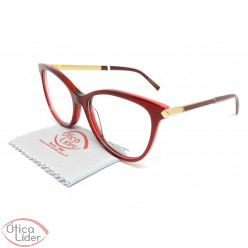 Óculos Ana Hickmann AH6321 c01 53 Acetato Vermelho/Bordô e Dourado
