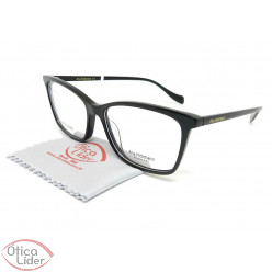 Armação Ana Hickmann AH6338 a01 53 Acetato Preto e Dourado