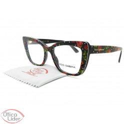 Dolce & Gabbana DG3308 3229 51 Acetato Preto Floral