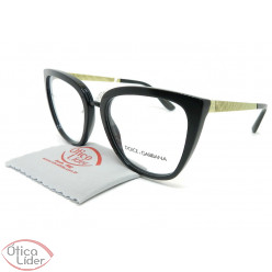 Dolce & Gabbana DG3314 501 55 Acetato Preto / Metal Dourado