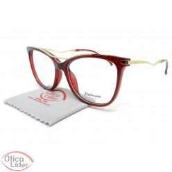 Armação Hickmann HI6129bi t02 53 Acetato Vermelho Transparente / Dourado