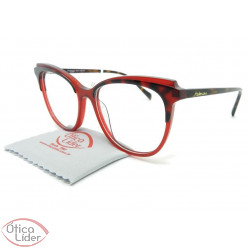 Armação Hickmann HI6132B H02 53 Acetato Vermelho Transparente / Tartaruga