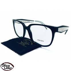 Prada VPR 17Z 1AB-104 Acetato Preto Haste Branca 