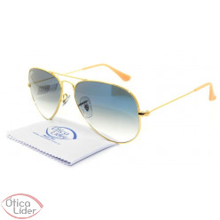 Ray-Ban RB 3025l 001/3f 55 Aviador Metal Dourado Lente Azul Degradê