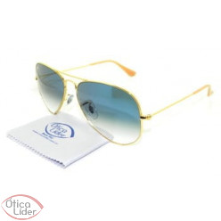 Ray-Ban RB3025l 001/3f 58 Aviador Metal Dourado Lente Azul Degradê