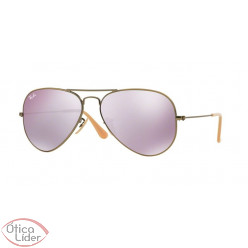 Ray-Ban RB 3025 167/4k 58 Aviador Metal Bronze Lente Lilás Espelhado