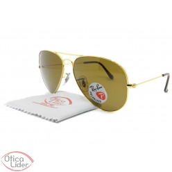 Ray-Ban RB3025l 001/57 58 Aviador Metal Dourado Polarizado