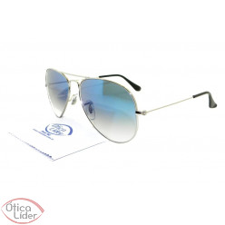 Ray-Ban RB3025l 003/3f 58 Aviador Prata Lente Azul Degradê