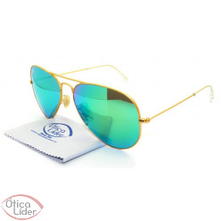 Ray-Ban RB3025l 112/19 58 Aviador Metal Dourado Verde Espelhado