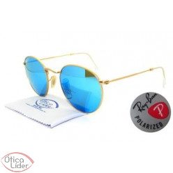 Ray-Ban RB3447 112/4l 50 Round Dourado Espelhado Polarizado