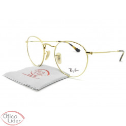 Ray-Ban RX3447v 2500 50 Round Metal Dourado