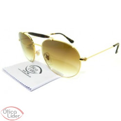 Ray-Ban RB3540 001/51 56 Caçador Metal Dourado / Marrom Degradê