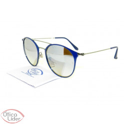 Ray-Ban RB3546 9010/9u 52 Round Metal Azul / Prata Espelhado