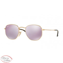 Ray-Ban RB 3548n 001/8o 54 Hexagonal Metal Dourado Espelhado