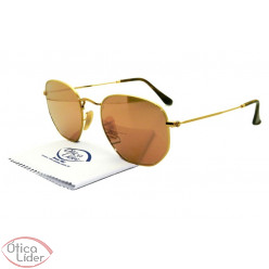 Ray-Ban RB3548n 001/z2 51 Hexagonal Metal Dourado Espelhado Rosê