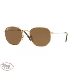 Ray-Ban RB3548n 001/57 51 Hexagonal Dourado / Lente Marrom