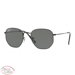 Ray-Ban RB 3548n 002/58 51 Hexagonal Metal Preto Polarizado