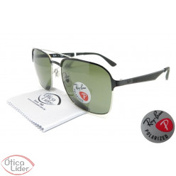 Ray-Ban RB3570 9004/9a 58 Metal Preto / Prata Polarizado