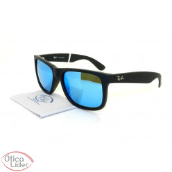 RAY-BAN JUSTIN RB4165L 622/55 55 Acetato Preto Espelhado Azul