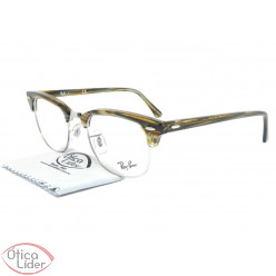 Ray-Ban RX5154 5749 51 Clubmaster Acetato Mesclado / Metal Prata