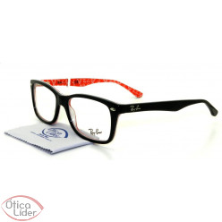 Ray-Ban RX5228 2479 53 Acetato Preto / Vermelho