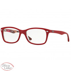 Ray-Ban RX5228 5406 53 Acetato Vermelho / Marrom Decorado