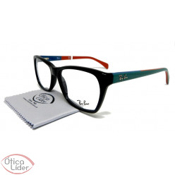 Ray-Ban RX5298 5548 55 Acetato Preto / Verde / Vermelho