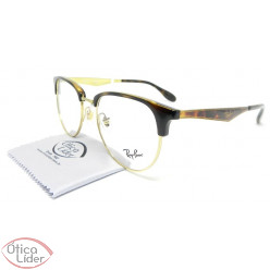 Ray-Ban RX6396 2933 53 Clubround Acetato Demi / Metal Demi / Dourado