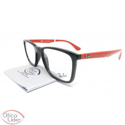 Ray-Ban RX7107l 5658 54 Acetato Preto / Vermelho