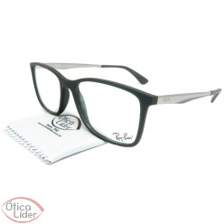 Ray-Ban RX7133l 5483 55 Acetato Verde Escuro / Metal Prata