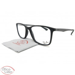 Ray-Ban RX7133l 5826 55 Acetato Preto / Metal Chumbo