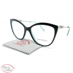 Tiffany & Co. TF2161-B 8055 54 Gatinho Preto e Azul / Metal Prata