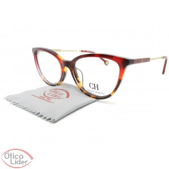 Carolina Herrera VHE817 col.0afg 53 Acetato Vermelho e Mesclado / Metal Dourado